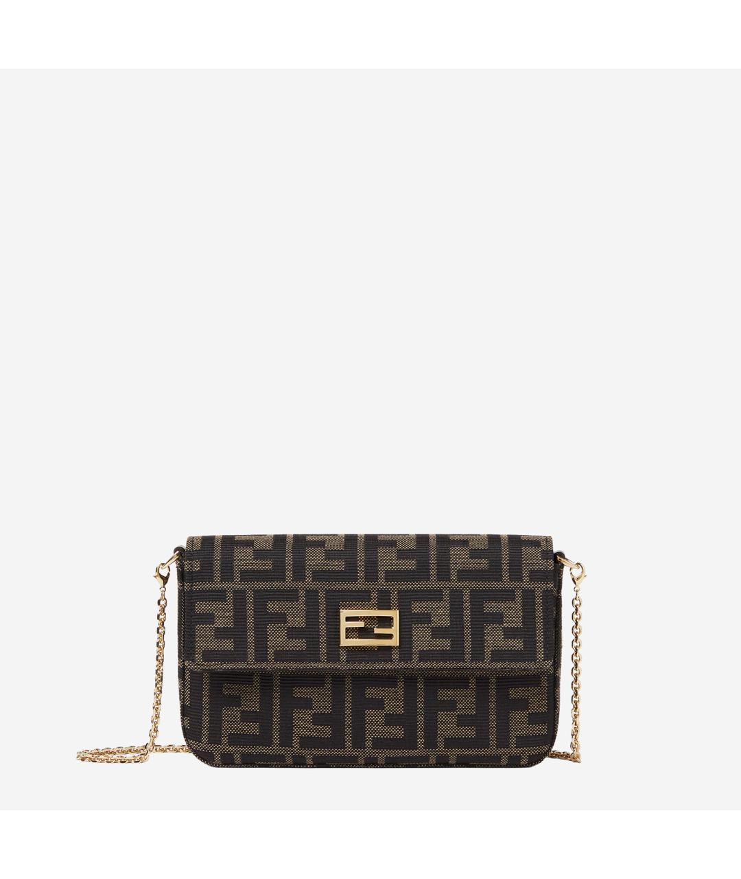 FENDI Коричневая тканевая сумка через плечо, фото 5