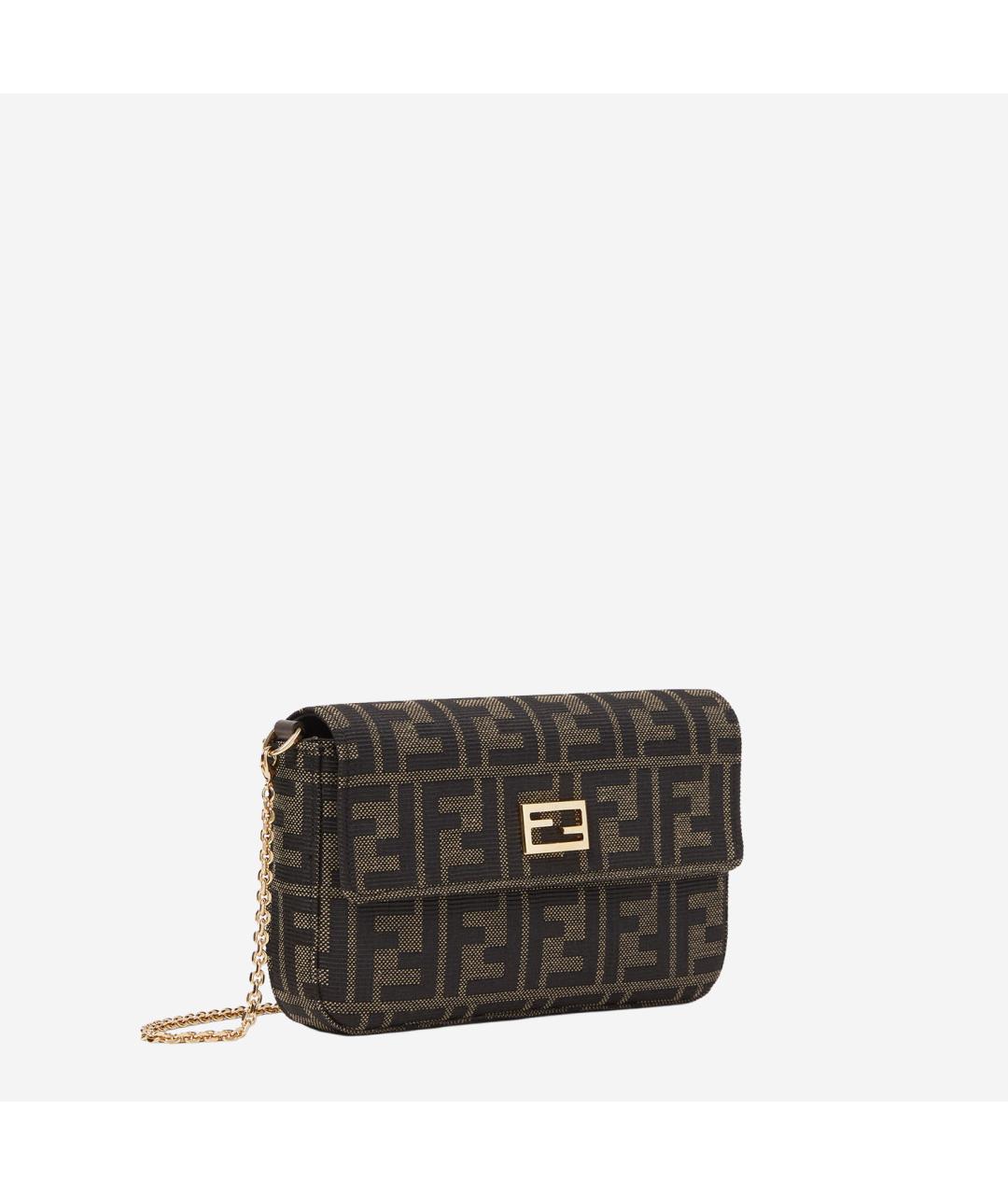 FENDI Коричневая тканевая сумка через плечо, фото 2