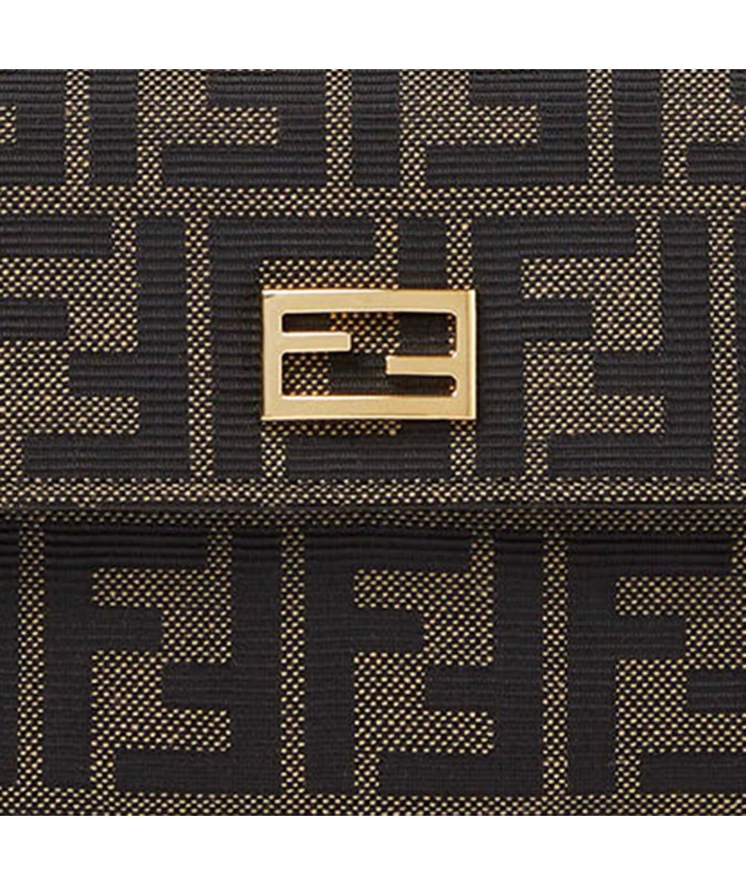 FENDI Коричневая тканевая сумка через плечо, фото 4