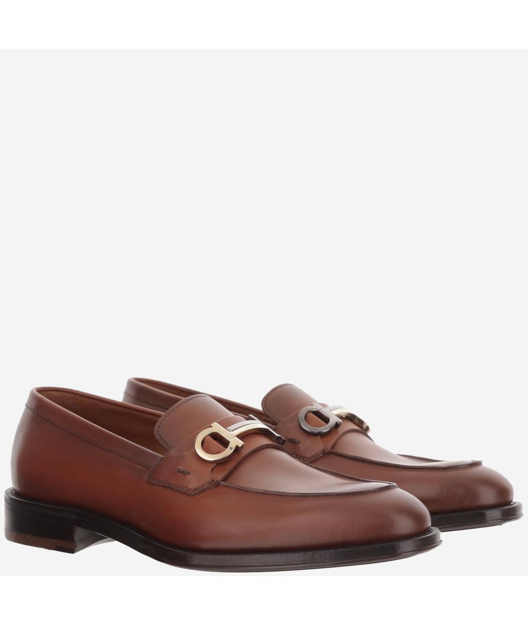 FERRAGAMO Коричневые кожаные туфли, фото 3