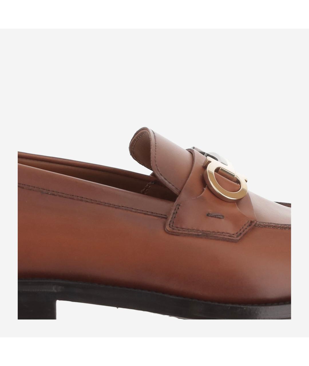 FERRAGAMO Коричневые кожаные туфли, фото 5