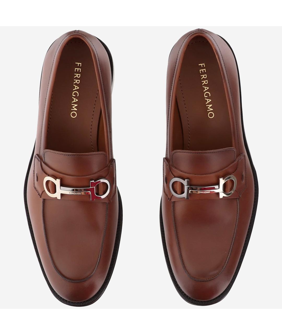 FERRAGAMO Коричневые кожаные туфли, фото 2