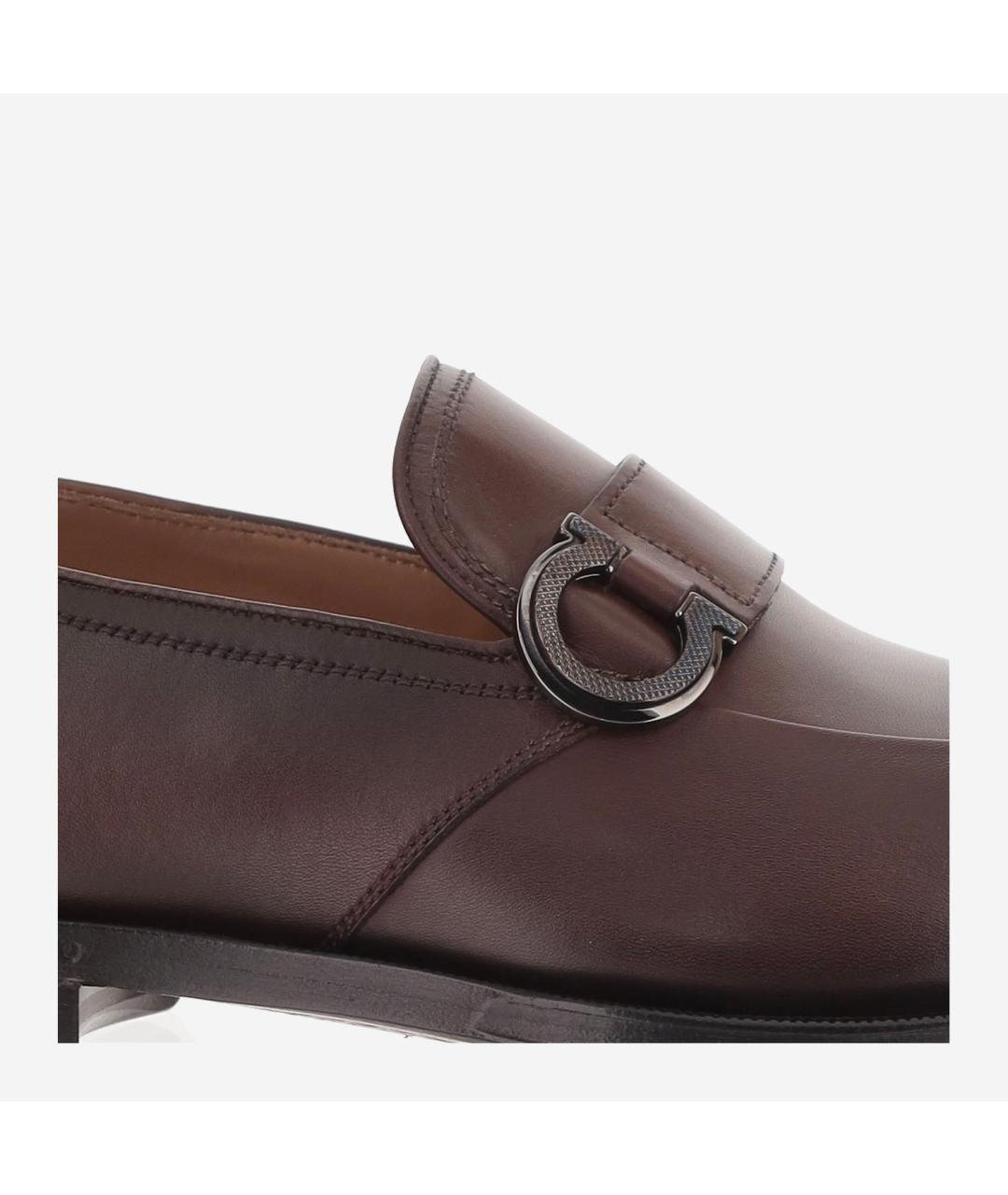 FERRAGAMO Коричневые кожаные туфли, фото 5