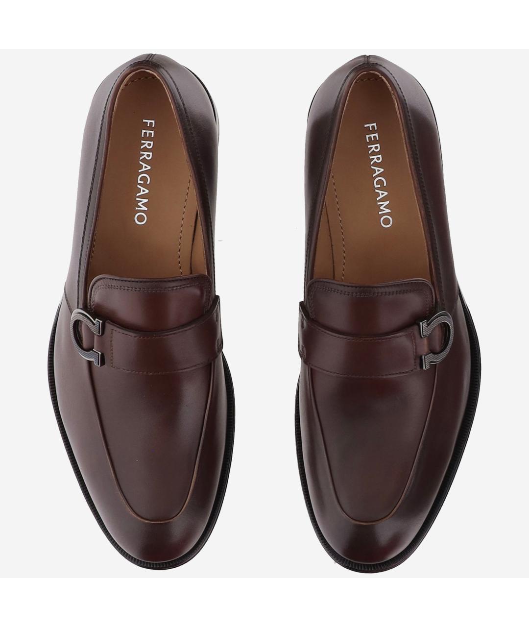 FERRAGAMO Коричневые кожаные туфли, фото 2