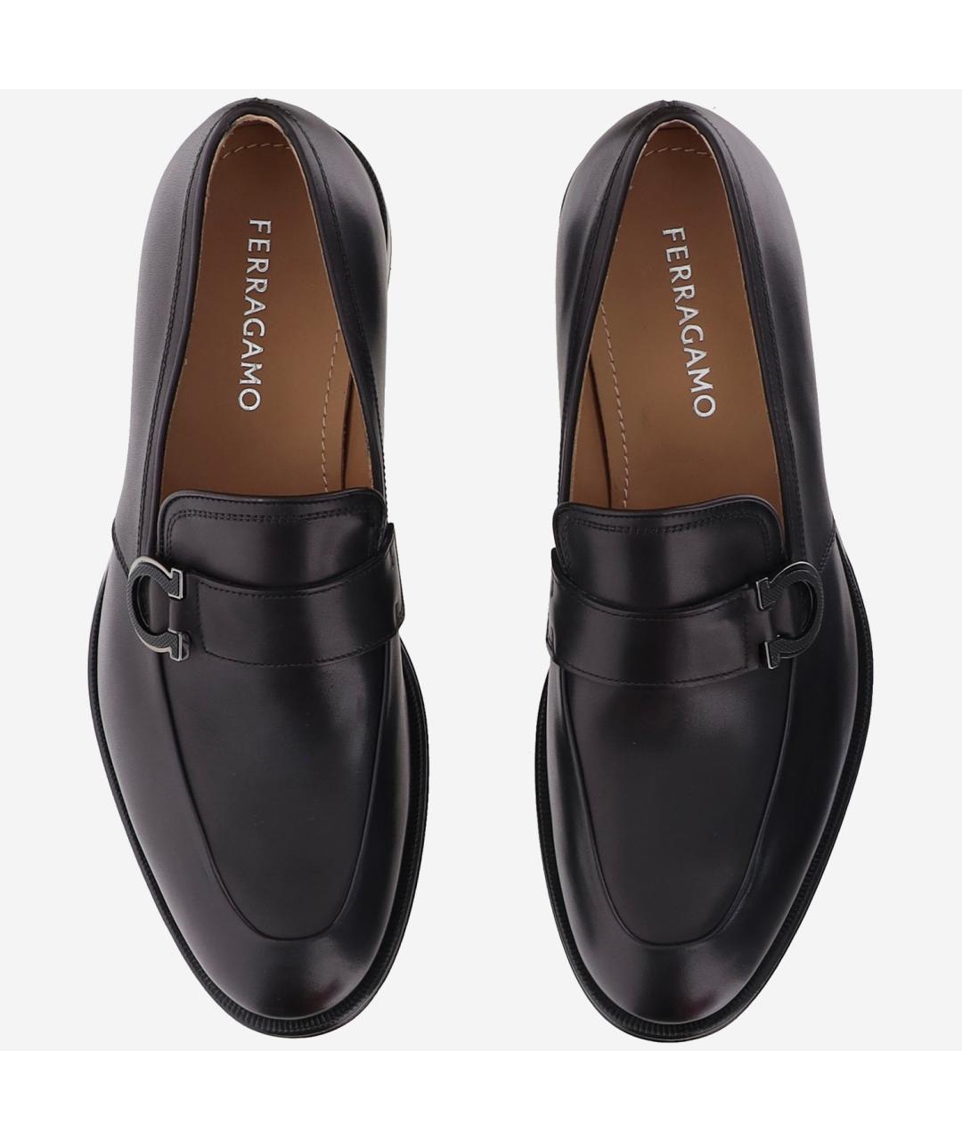 FERRAGAMO Черные кожаные лоферы, фото 2