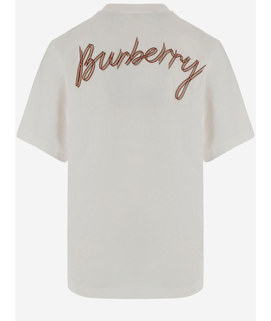 BURBERRY Белая хлопковая футболка, фото 2