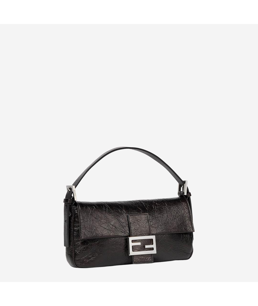FENDI Черная кожаная сумка через плечо, фото 3