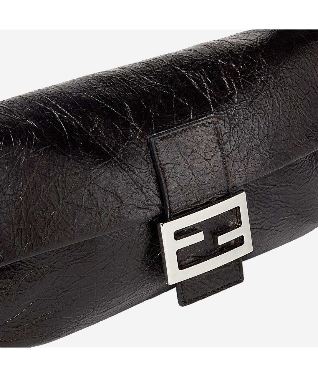 FENDI Черная кожаная сумка через плечо, фото 2
