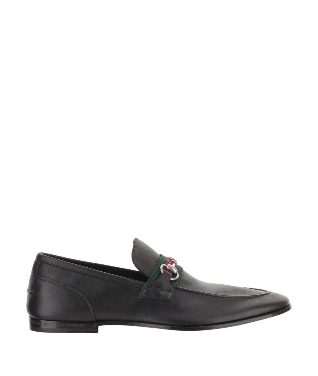 GUCCI Черные кожаные лоферы, фото 1