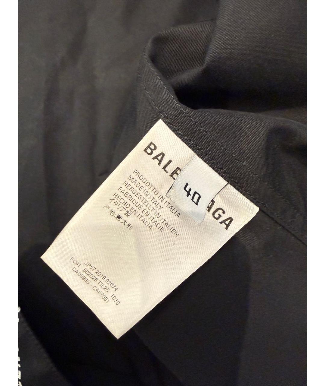 BALENCIAGA Черная хлопковая кэжуал рубашка, фото 5