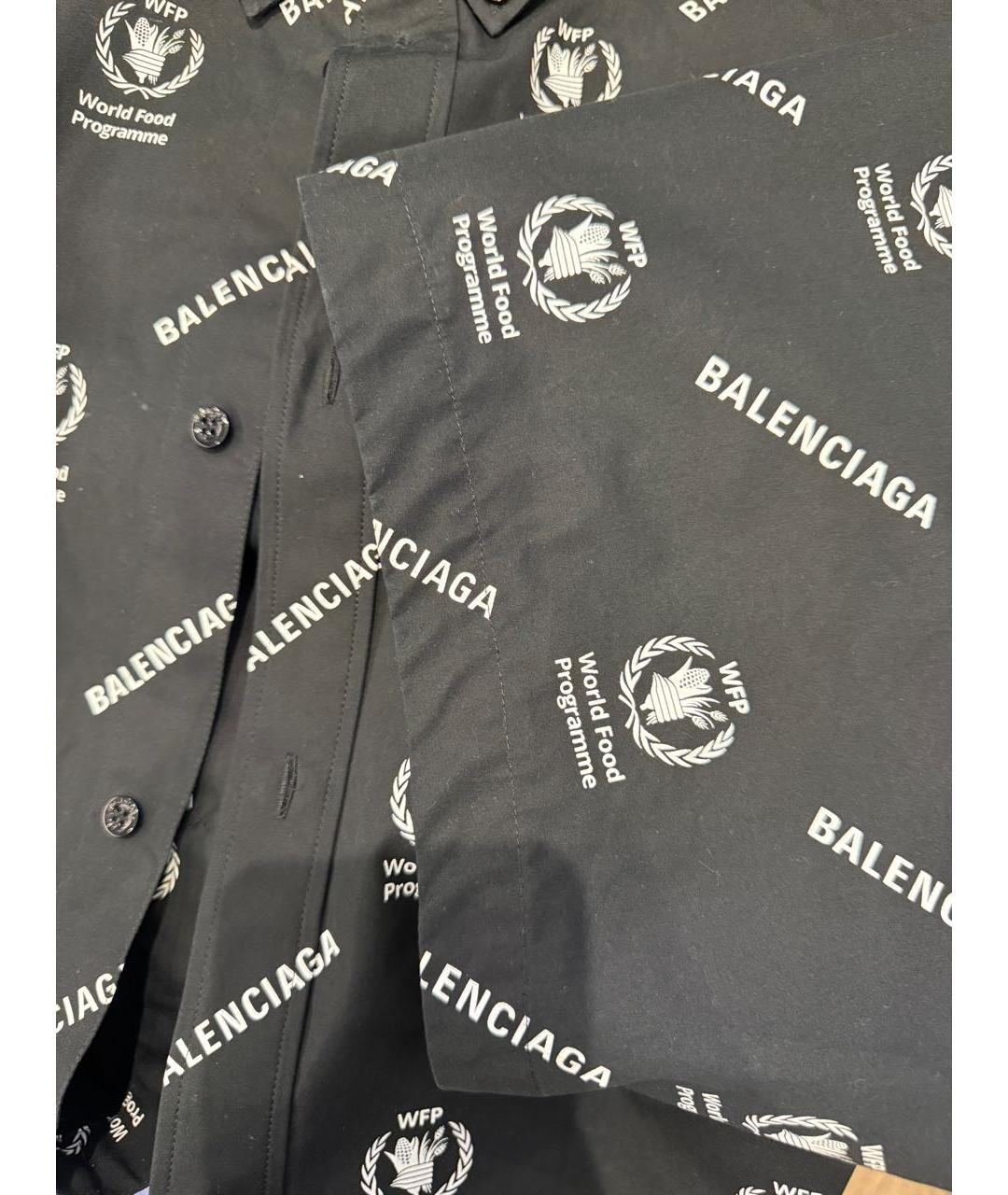 BALENCIAGA Черная хлопковая кэжуал рубашка, фото 4