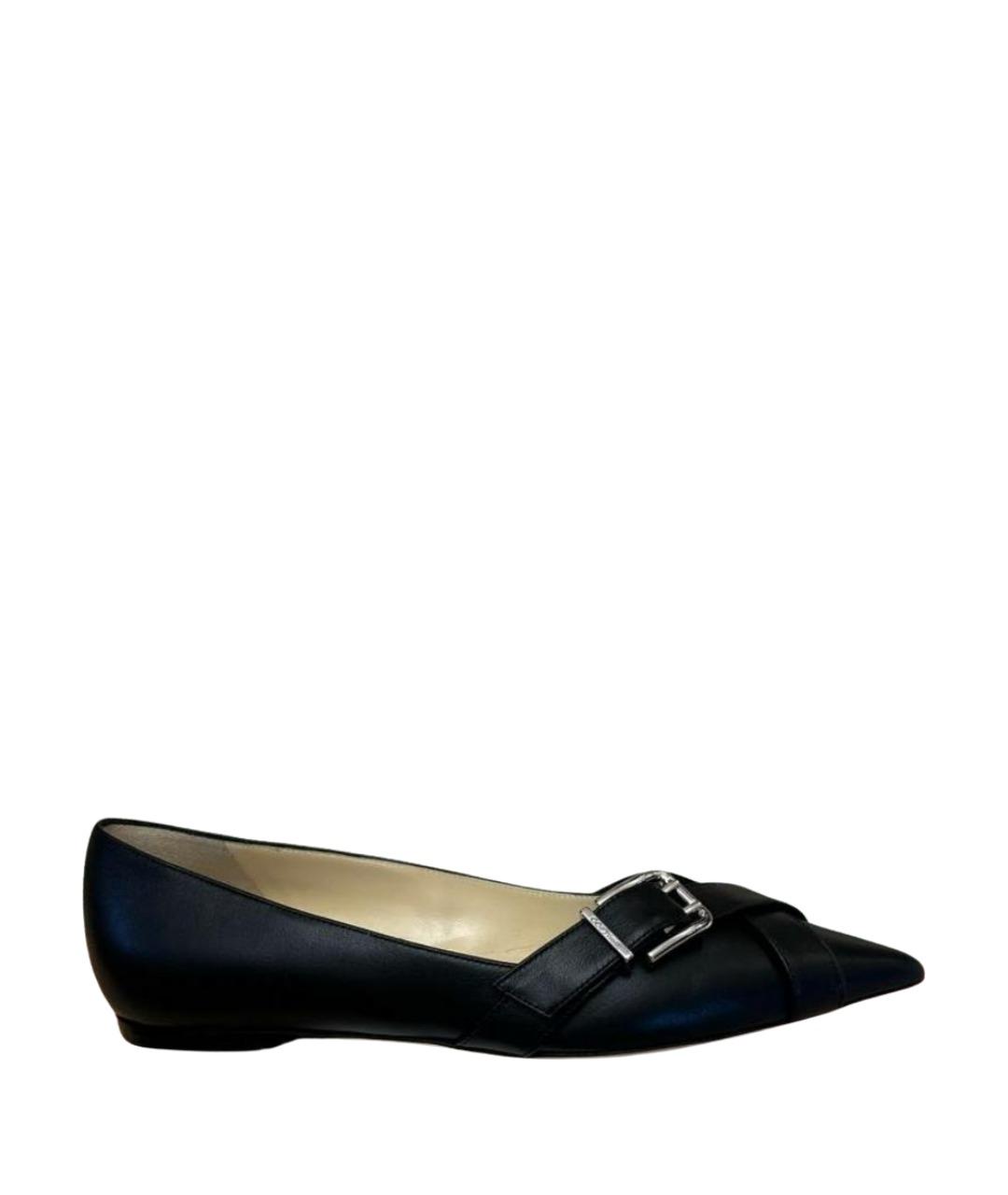 JIMMY CHOO Черные кожаные балетки, фото 1