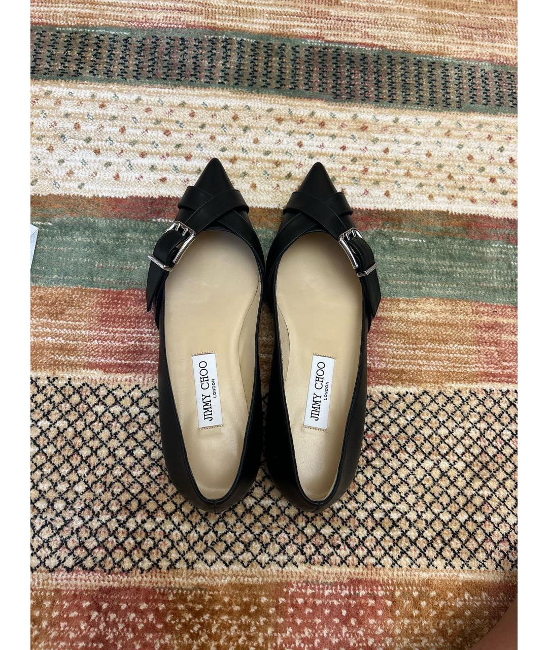 JIMMY CHOO Черные кожаные балетки, фото 3