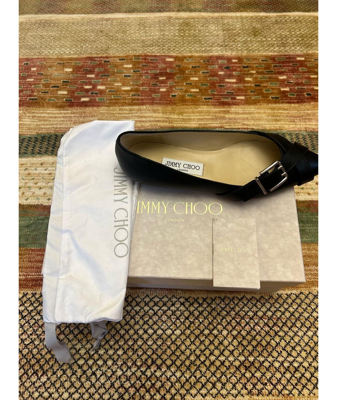 JIMMY CHOO Черные кожаные балетки, фото 5