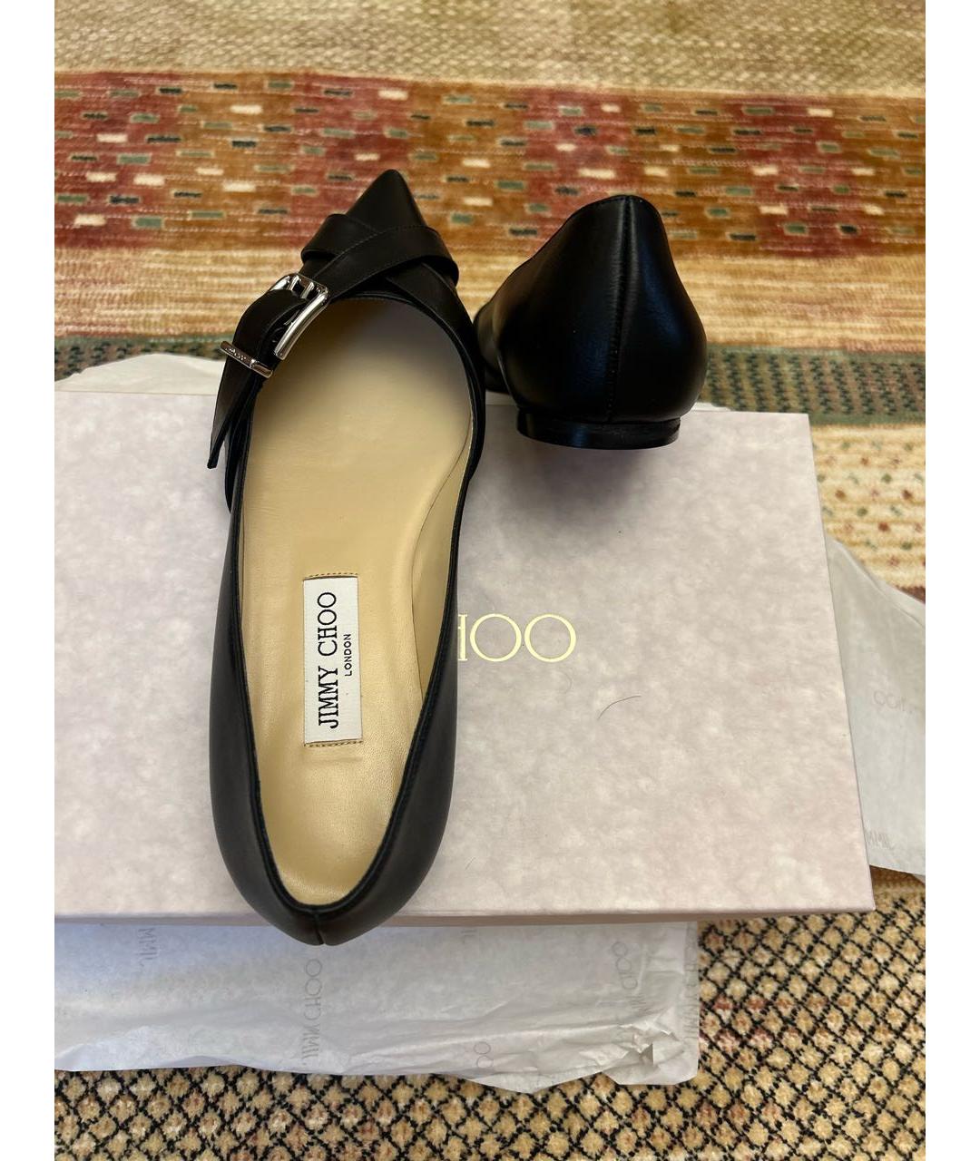 JIMMY CHOO Черные кожаные балетки, фото 4