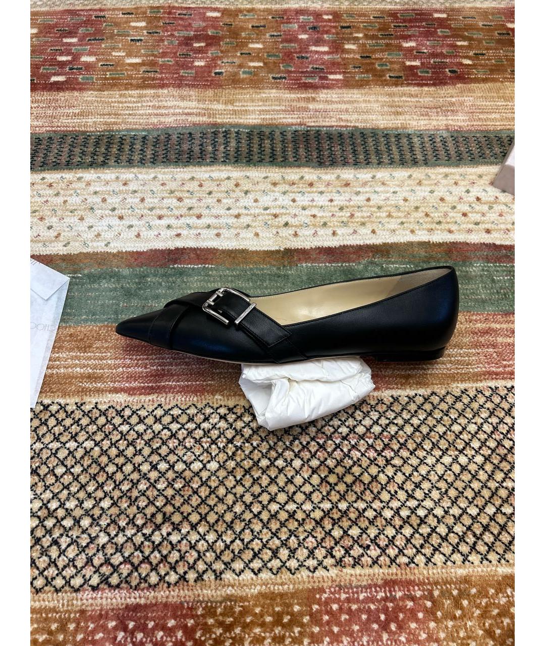 JIMMY CHOO Черные кожаные балетки, фото 9