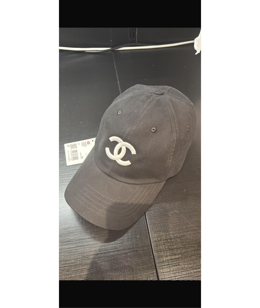 CHANEL Черная хлопковая кепка, фото 2