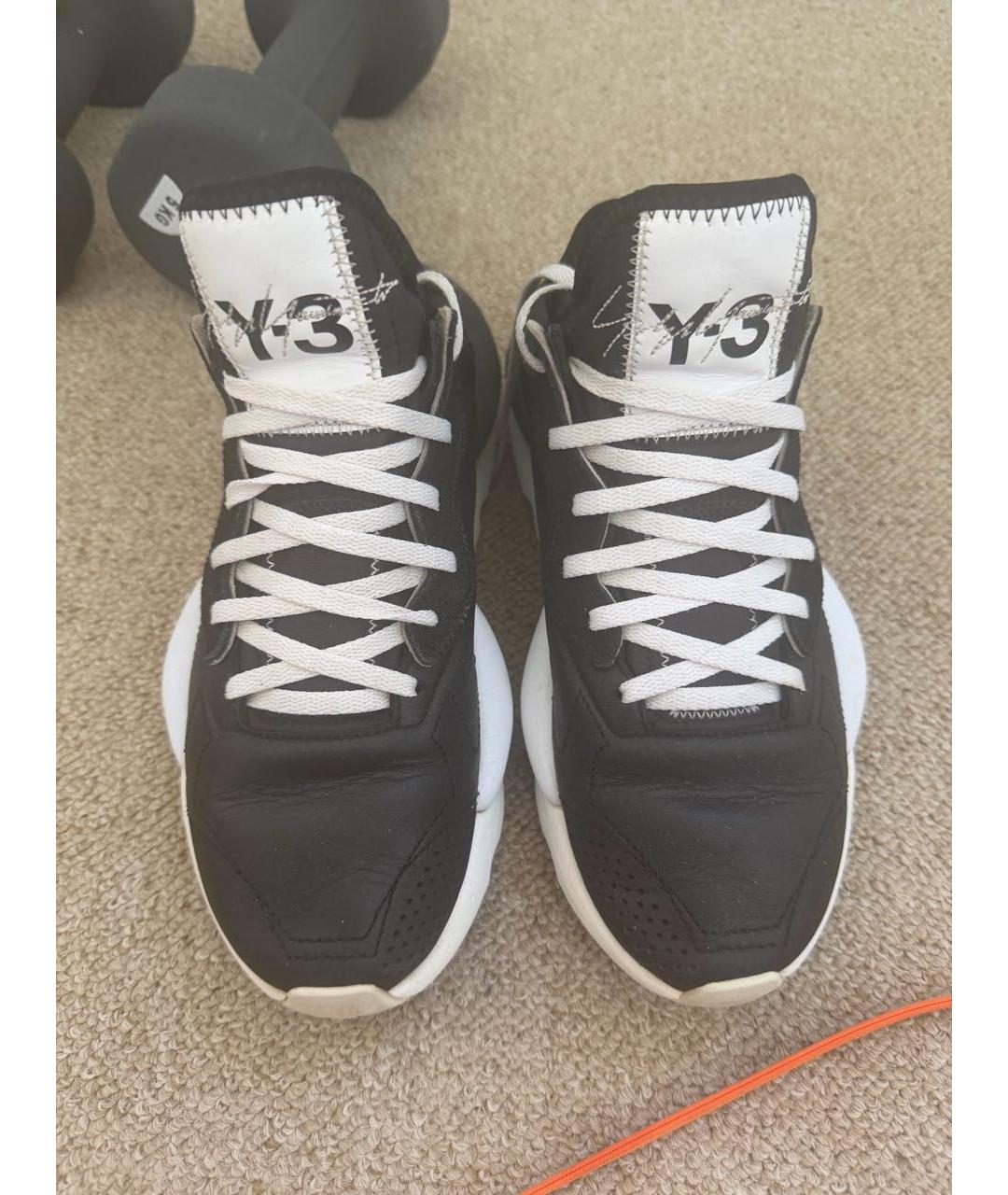 Y-3 Черные кожаные кроссовки, фото 2
