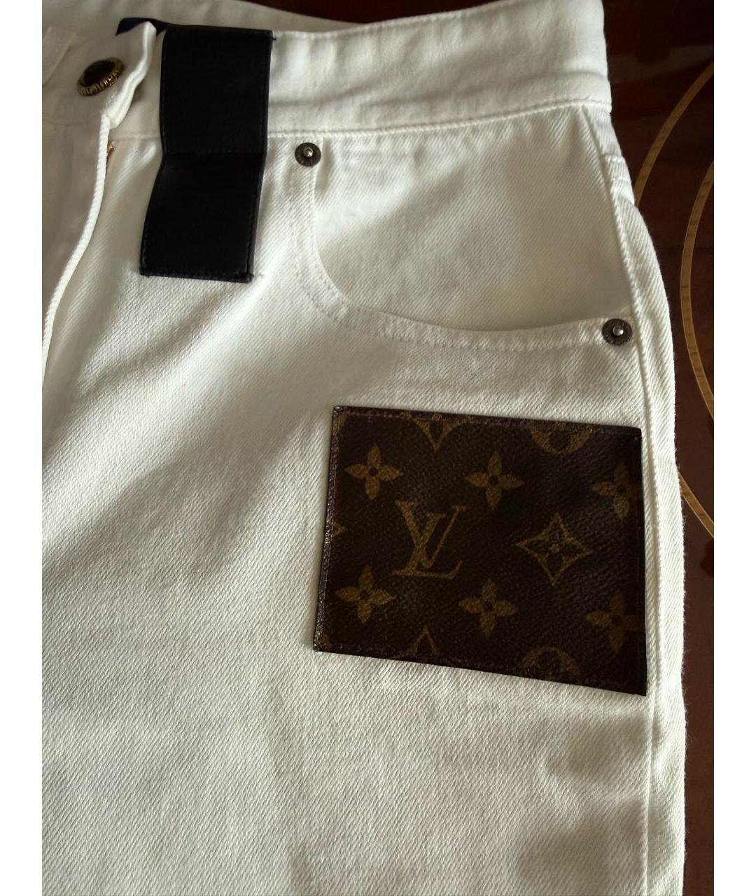 LOUIS VUITTON Белые хлопковые прямые джинсы, фото 8