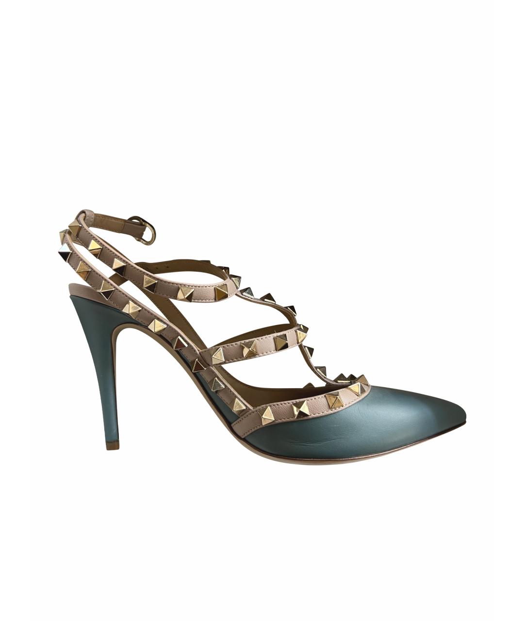 VALENTINO Бирюзовые кожаные туфли, фото 5