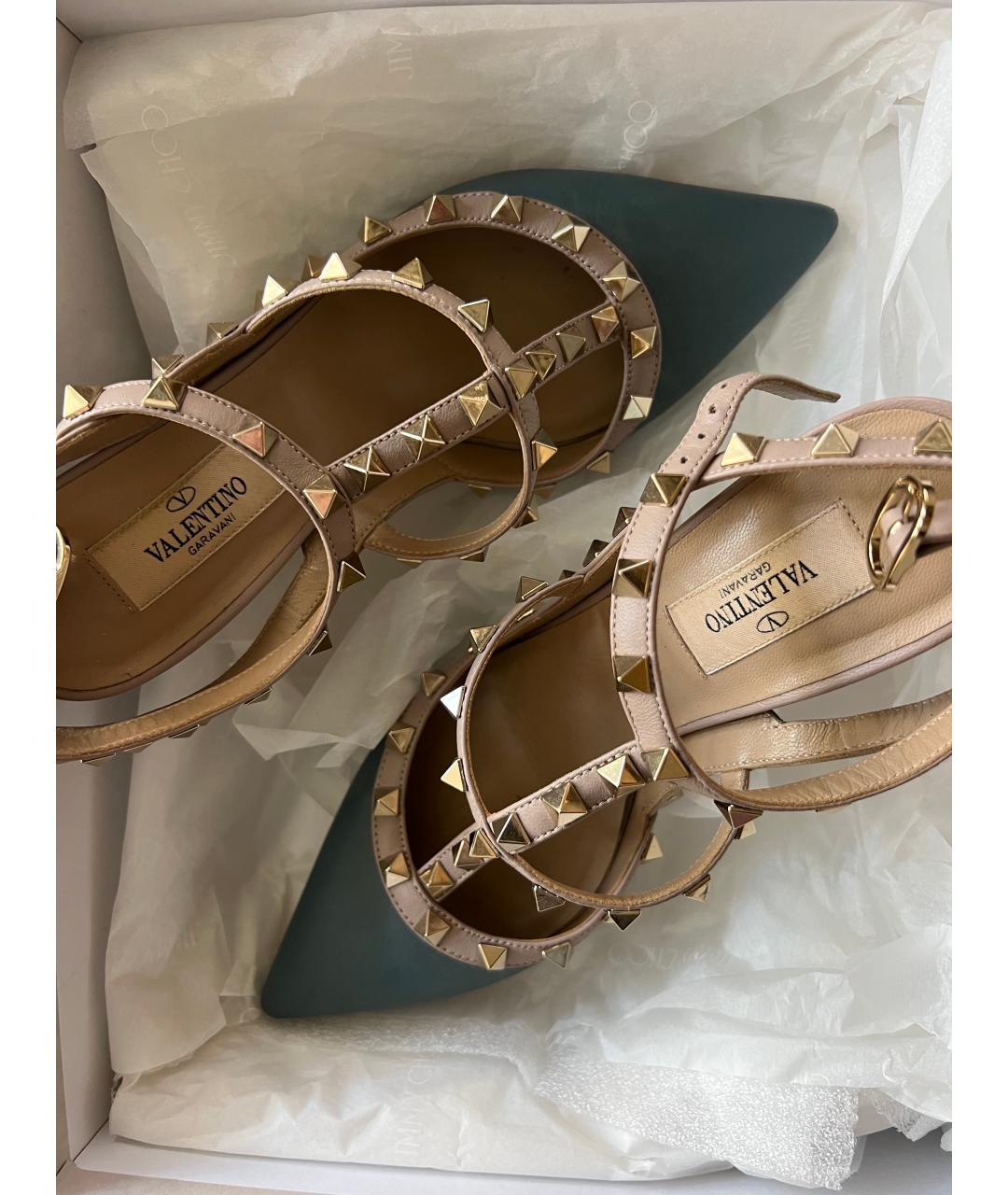 VALENTINO Бирюзовые кожаные туфли, фото 2