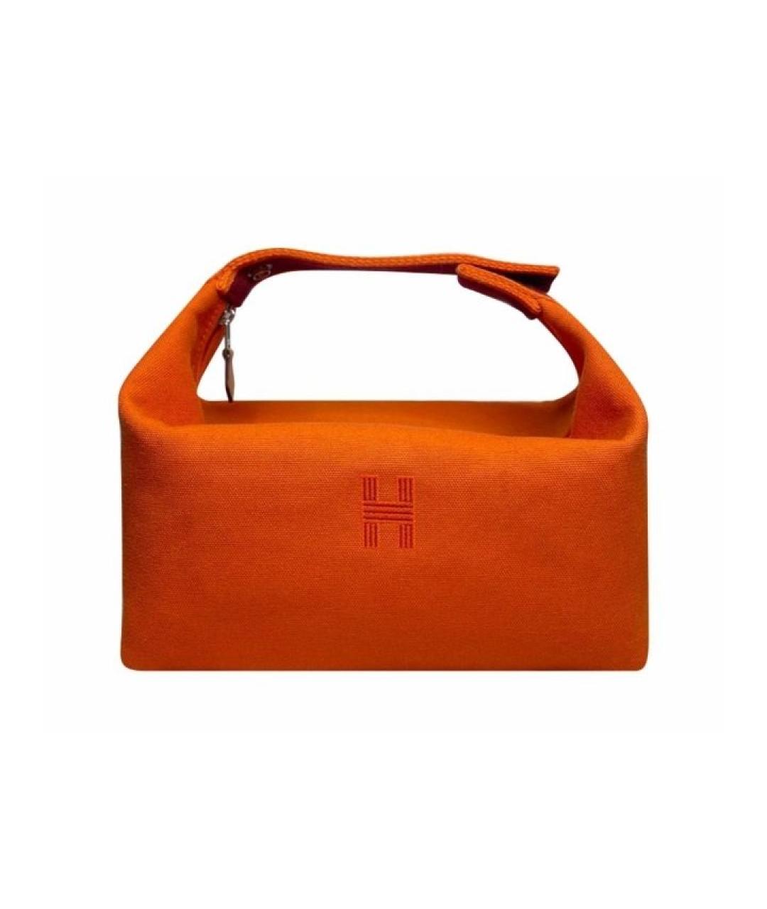HERMES Оранжевая косметичка, фото 8