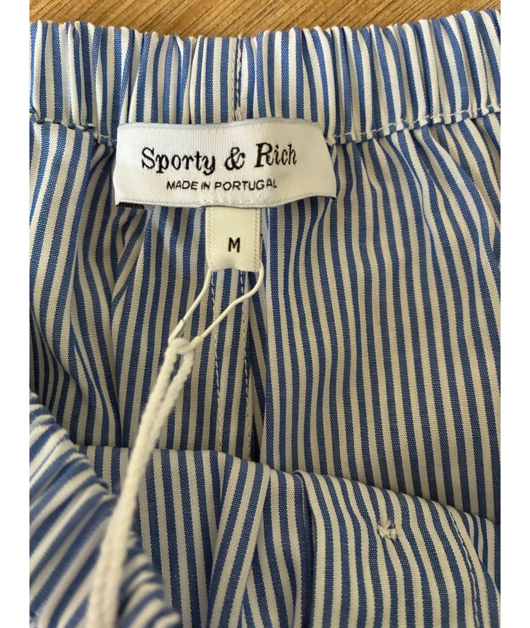 SPORTY AND RICH Голубые хлопковые шорты, фото 6