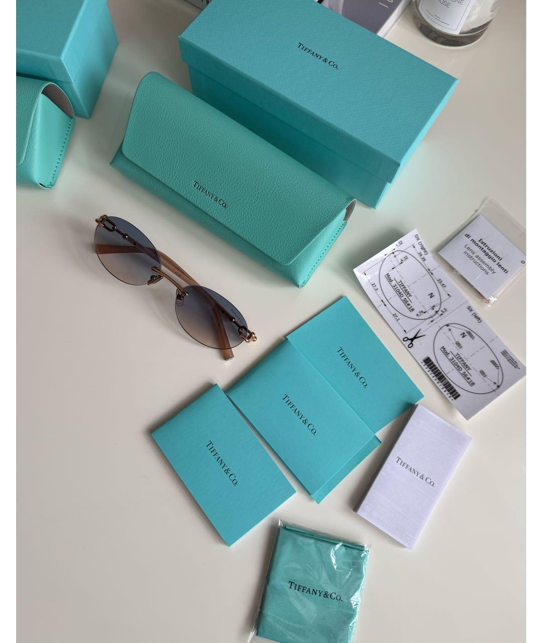 TIFFANY&CO Синие металлические солнцезащитные очки, фото 5