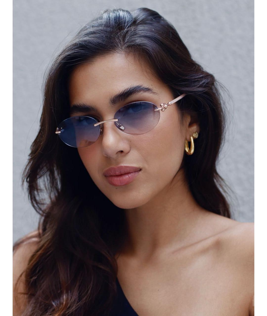 TIFFANY&CO Синие металлические солнцезащитные очки, фото 6