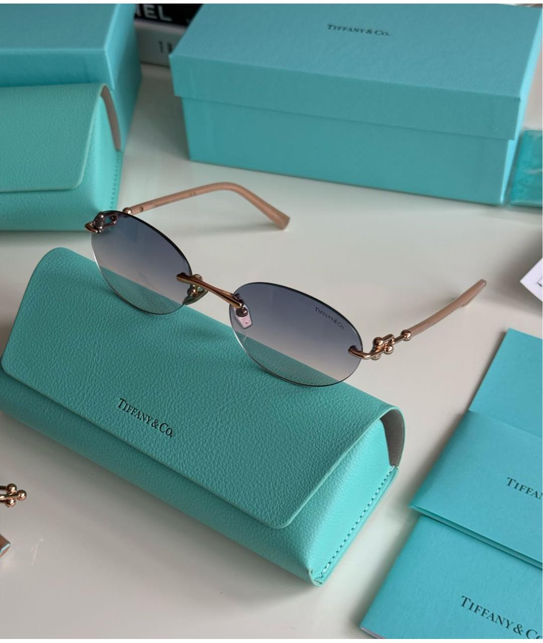 TIFFANY&CO Синие металлические солнцезащитные очки, фото 2