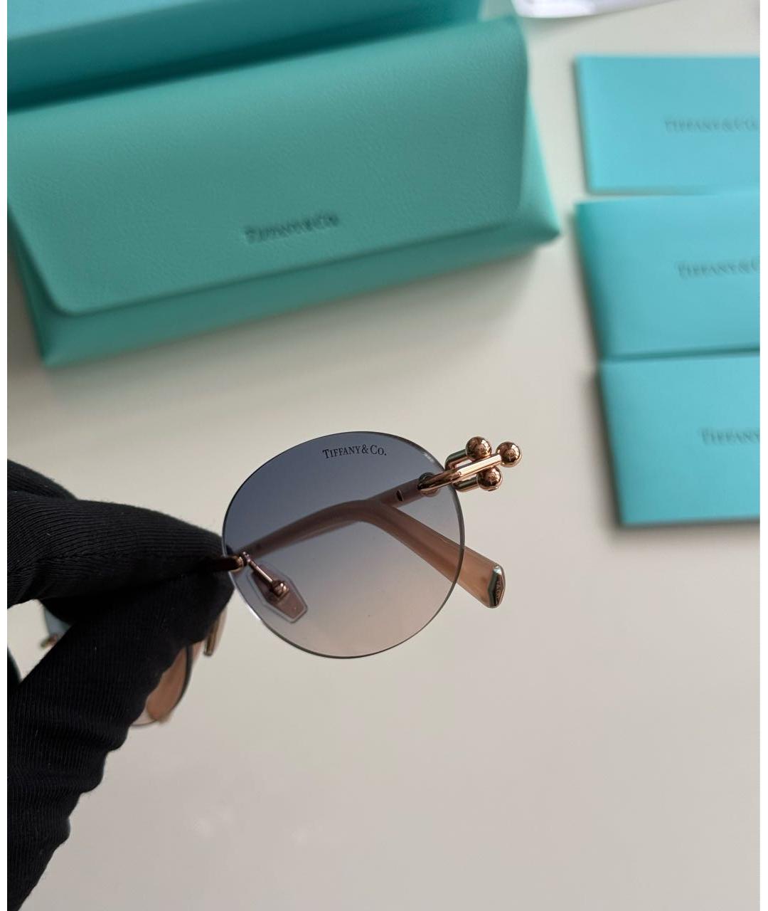 TIFFANY&CO Синие металлические солнцезащитные очки, фото 4