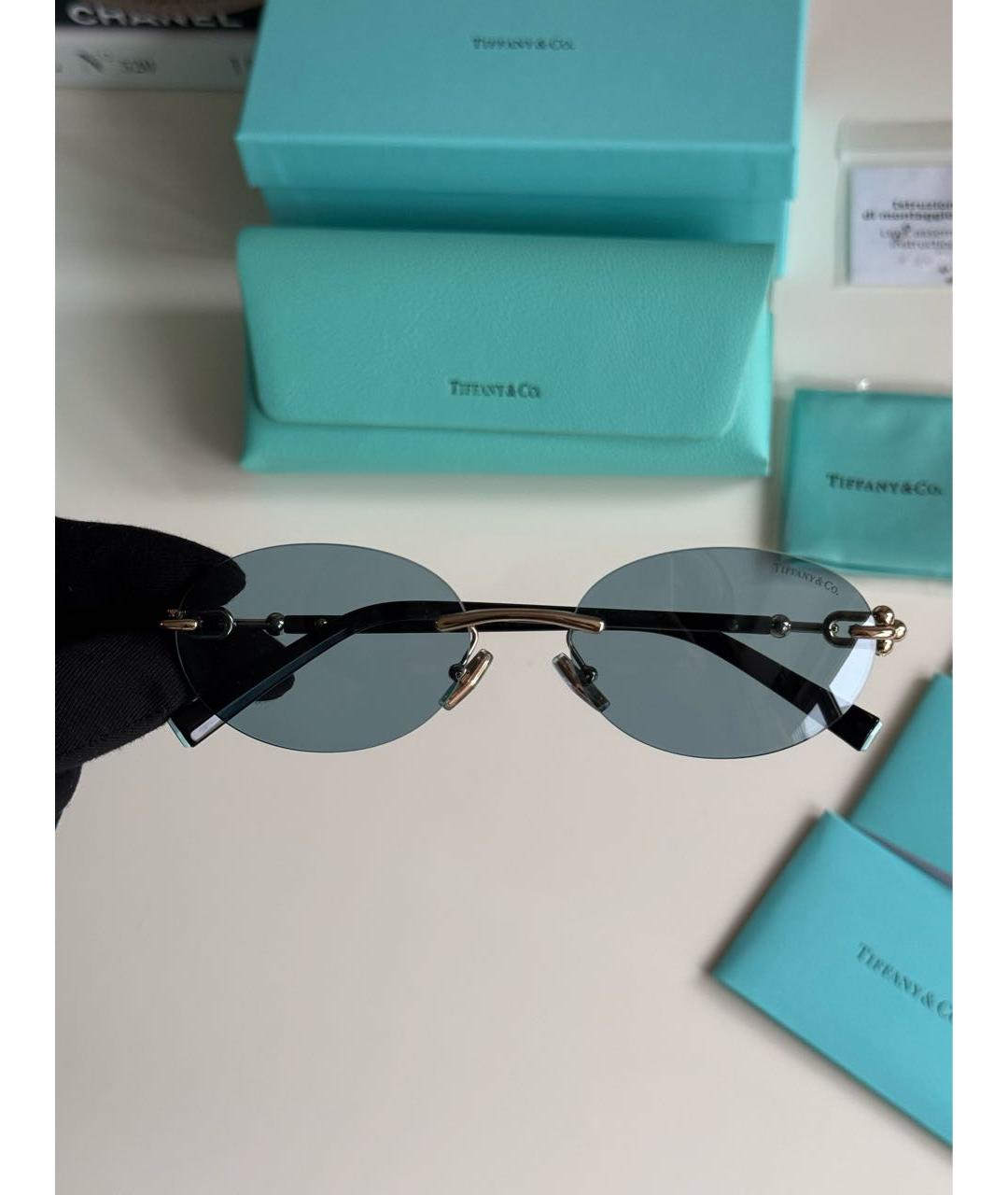TIFFANY&CO Голубые металлические солнцезащитные очки, фото 3