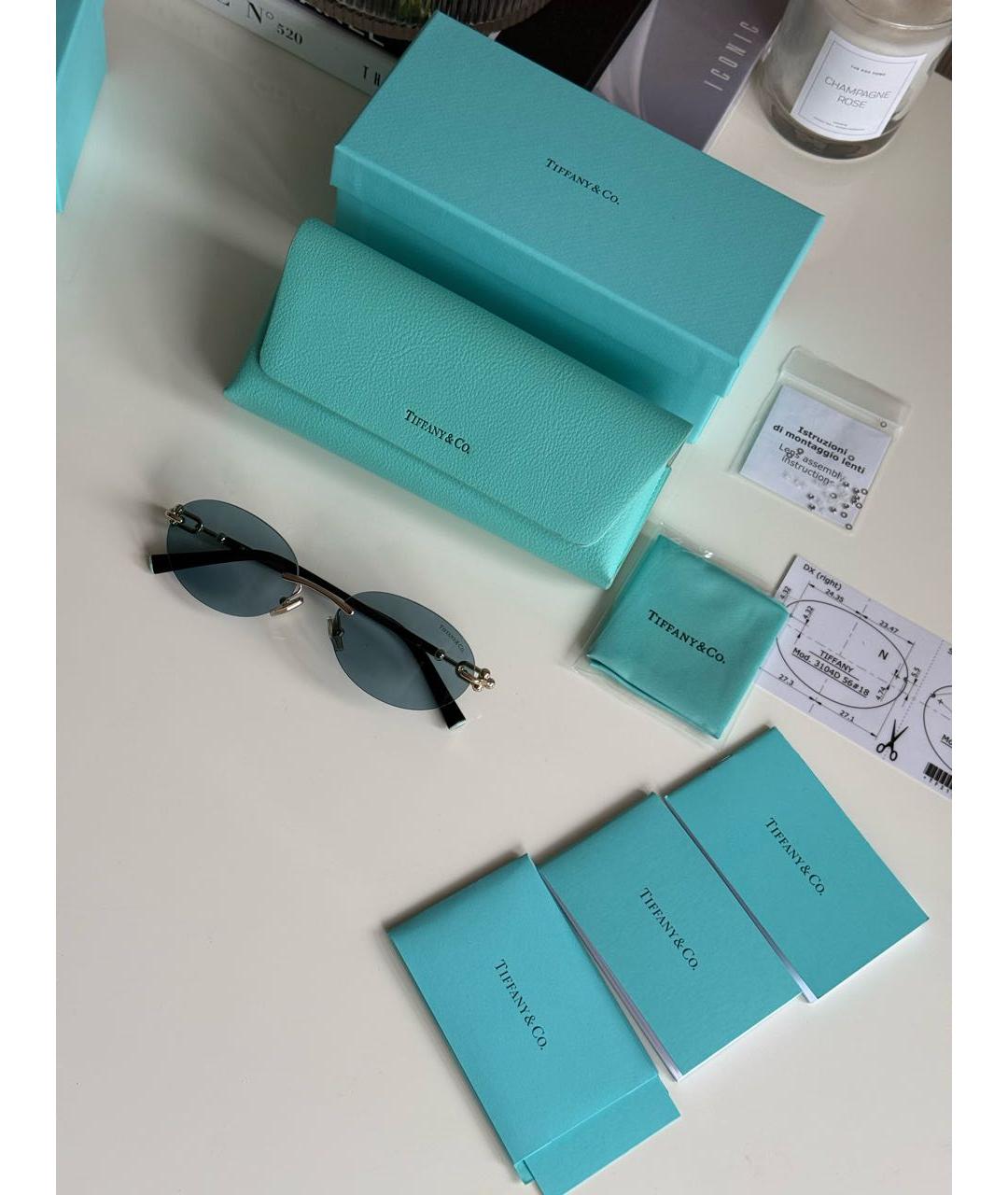 TIFFANY&CO Голубые металлические солнцезащитные очки, фото 4