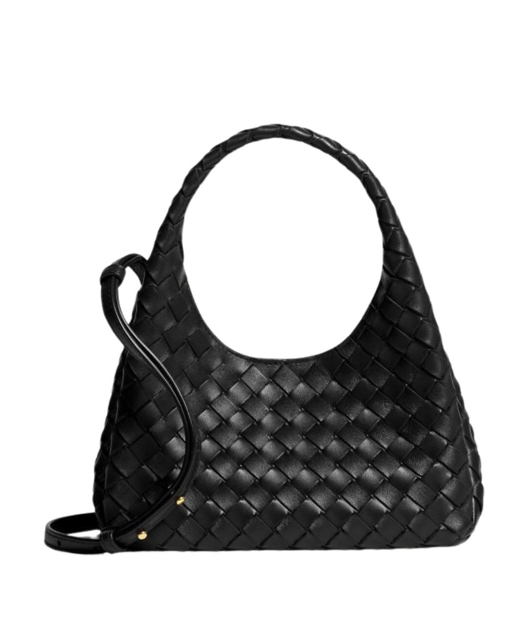 BOTTEGA VENETA Черная кожаная сумка с короткими ручками, фото 1