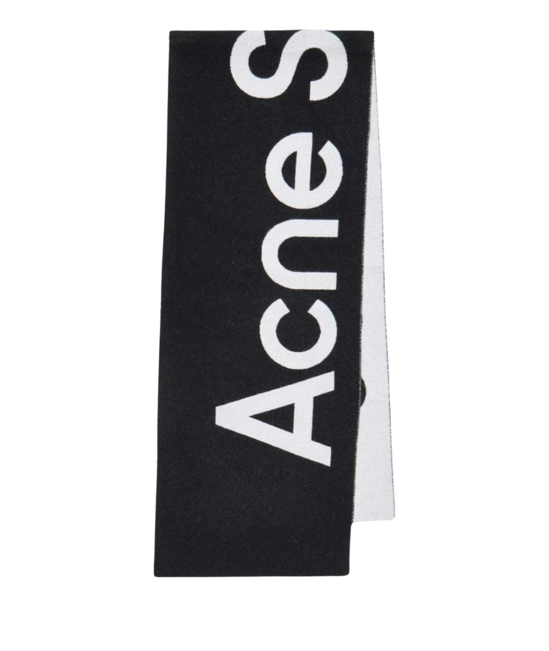 ACNE STUDIOS Черный шерстяной шарф, фото 1