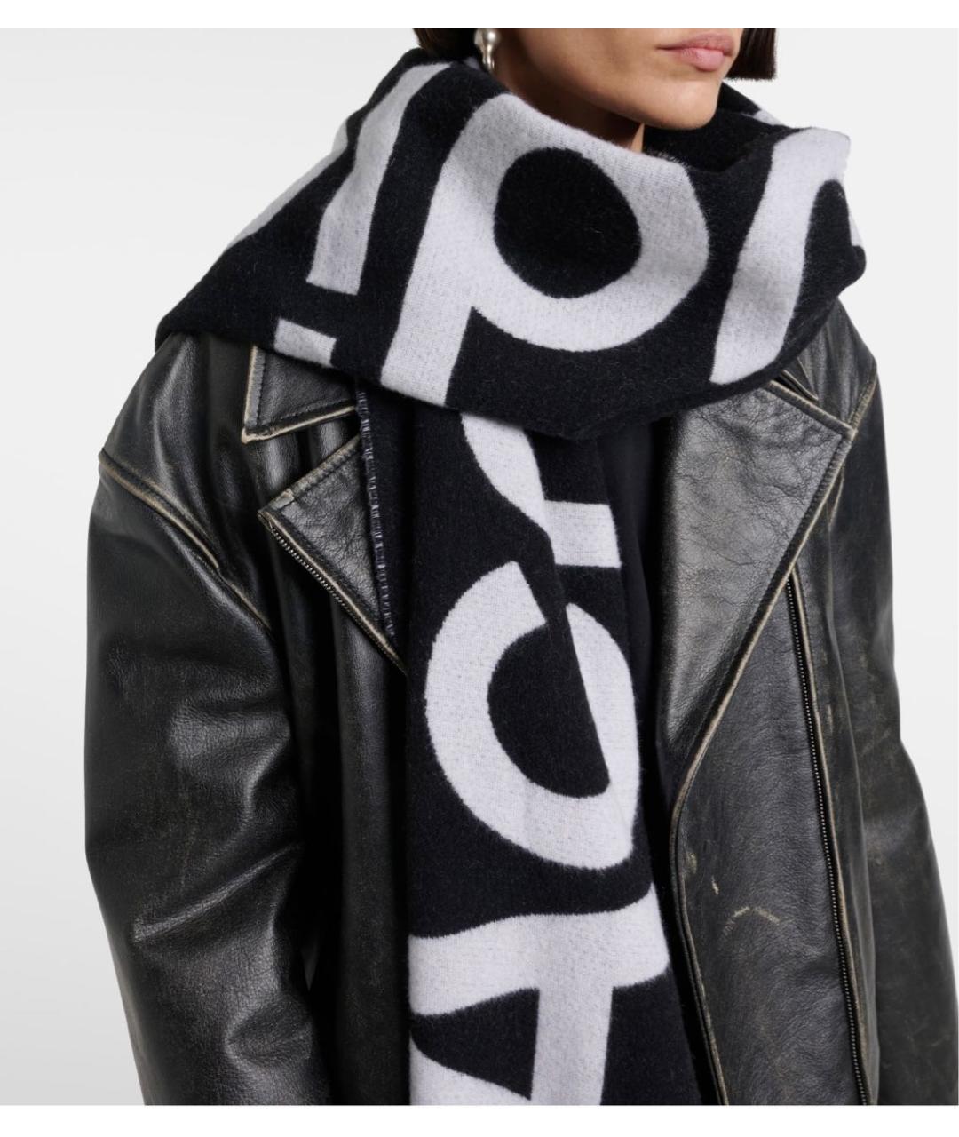 ACNE STUDIOS Черный шерстяной шарф, фото 2