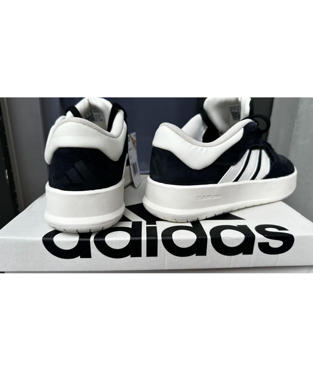 ADIDAS Черные кожаные кроссовки, фото 4