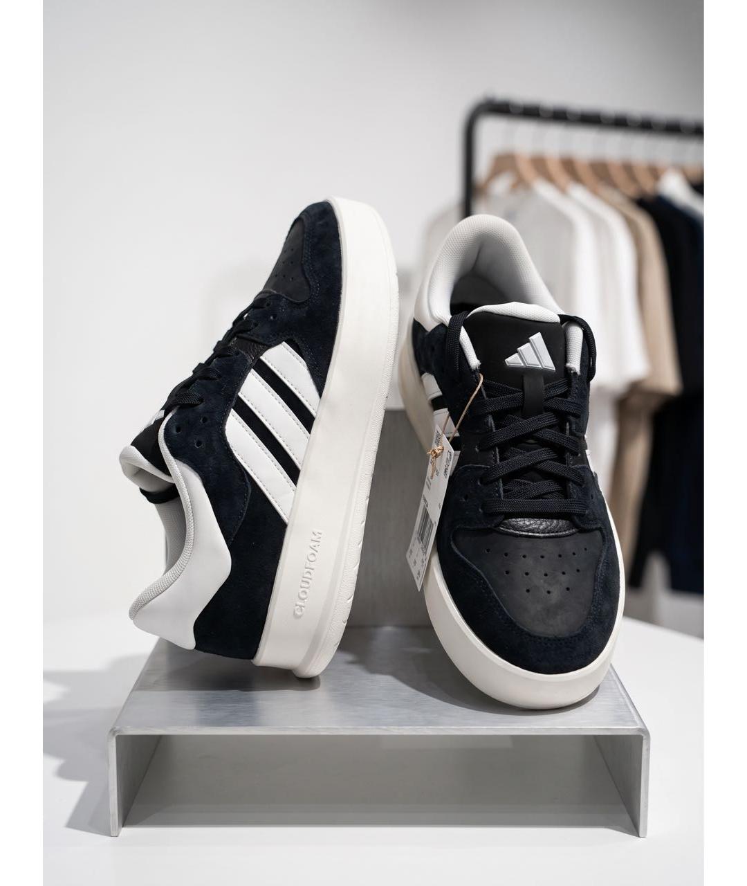 ADIDAS Черные кожаные кроссовки, фото 5