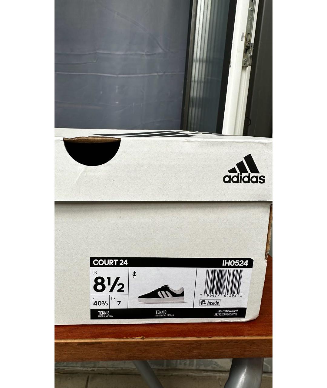 ADIDAS Черные кожаные кроссовки, фото 7