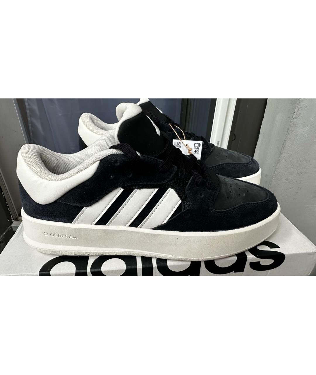 ADIDAS Черные кожаные кроссовки, фото 8