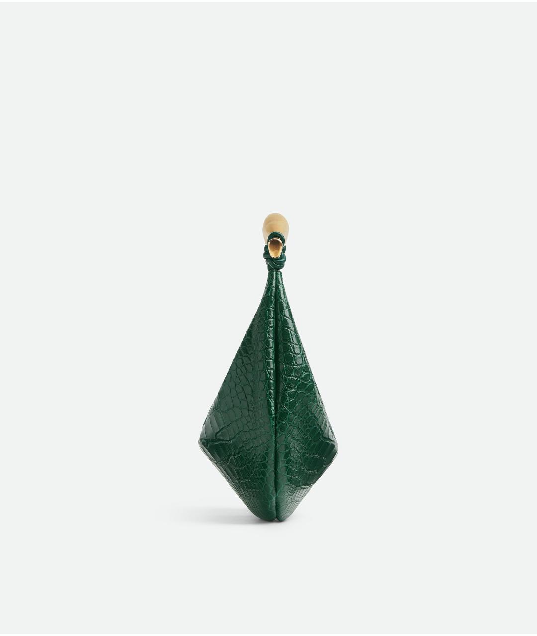 BOTTEGA VENETA Зеленая сумка с короткими ручками из экзотической кожи, фото 2