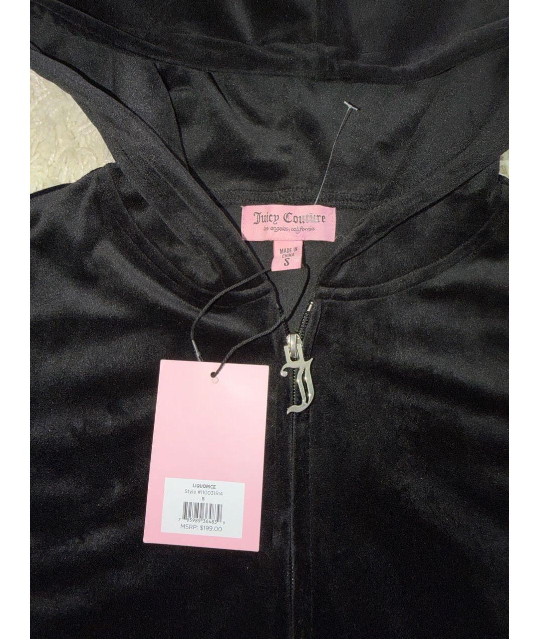 JUICY COUTURE Черный велюровый костюм с брюками, фото 3