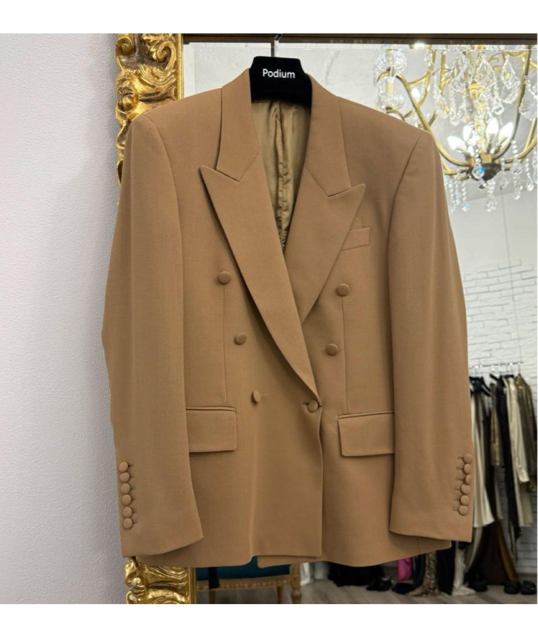 Jacob Lee Горчичный шерстяной костюм с брюками, фото 7