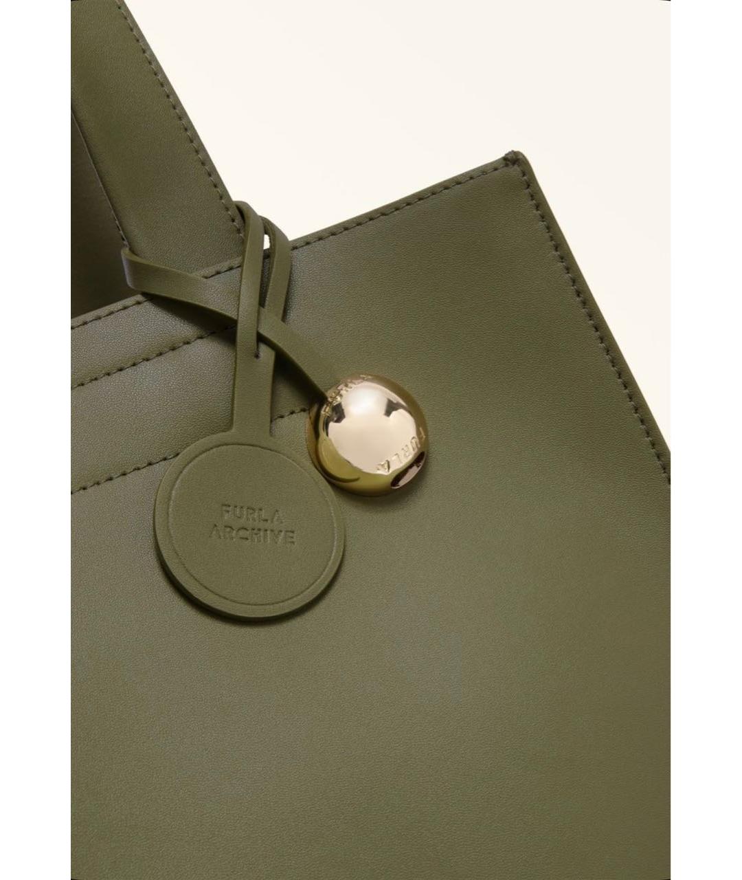 FURLA Зеленая кожаная сумка тоут, фото 6