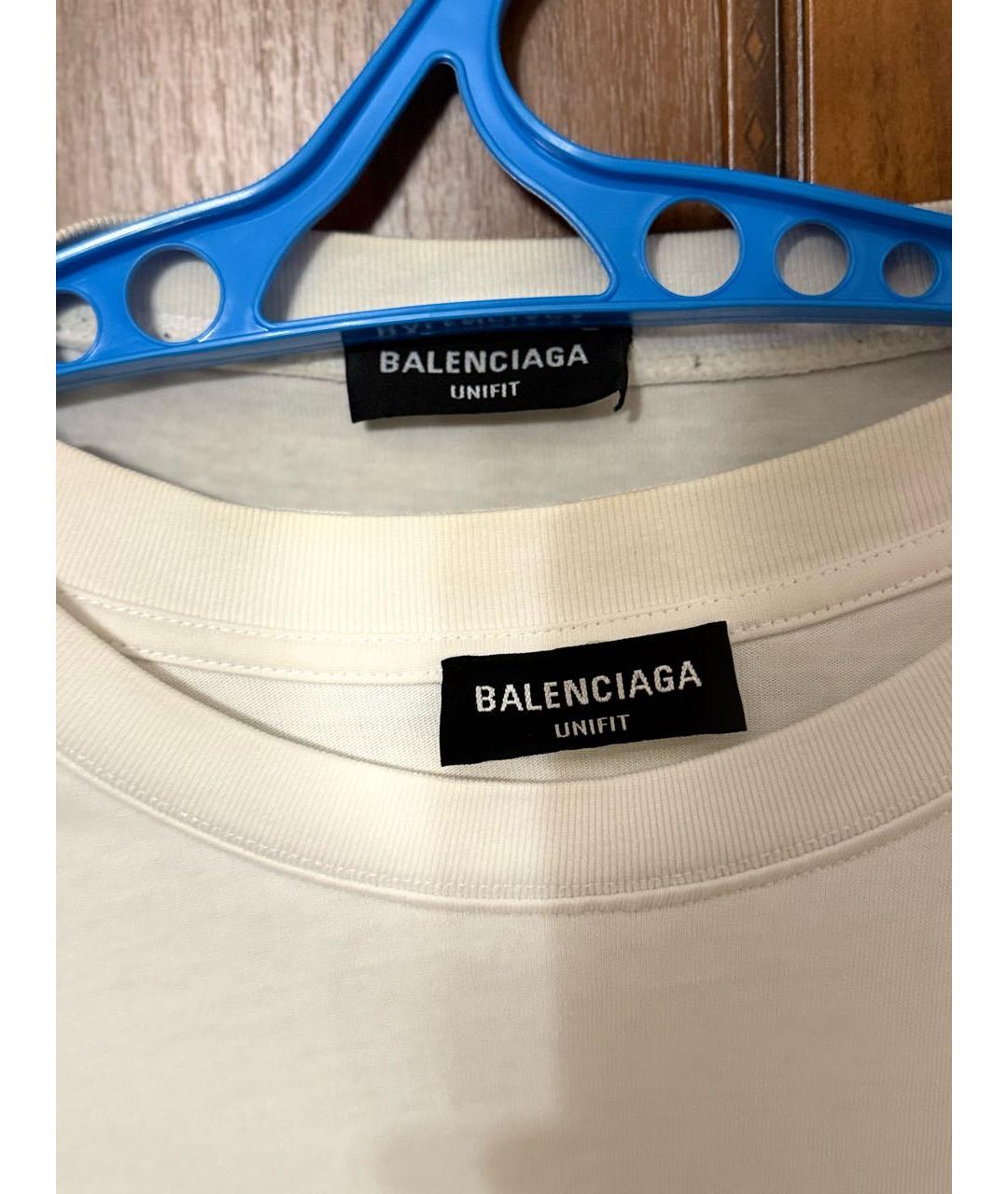 BALENCIAGA Белая хлопковая футболка, фото 3