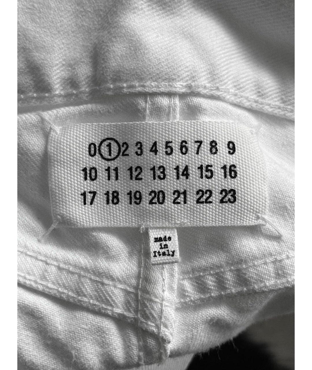 MAISON MARGIELA Белые хлопковые прямые джинсы, фото 6