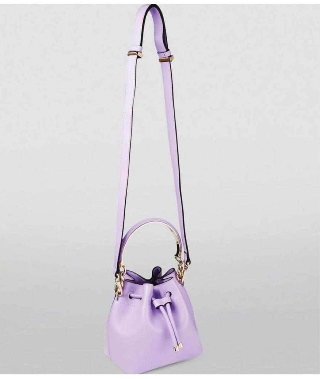 JIMMY CHOO Фиолетовая кожаная сумка через плечо, фото 2