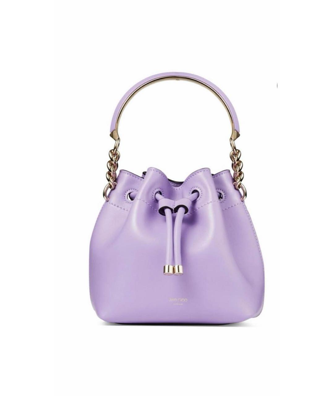 JIMMY CHOO Фиолетовая кожаная сумка через плечо, фото 4