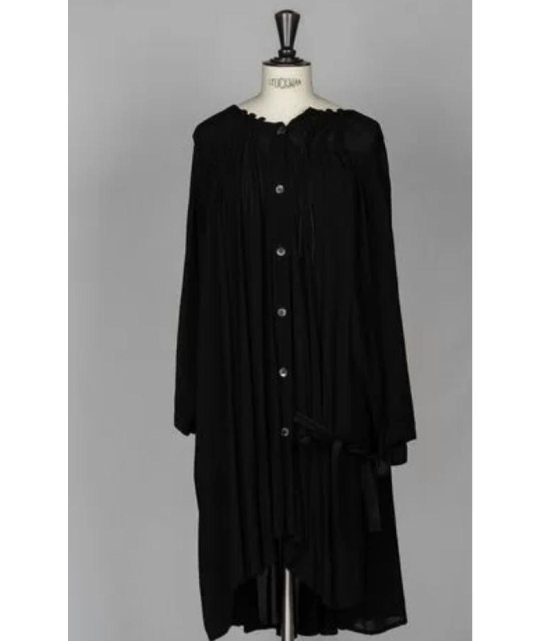 ANN DEMEULEMEESTER Черное вискозное повседневное платье, фото 5