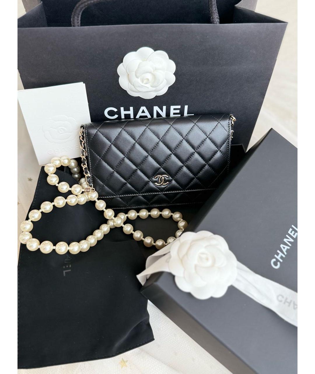 CHANEL Черная кожаная сумка через плечо, фото 3